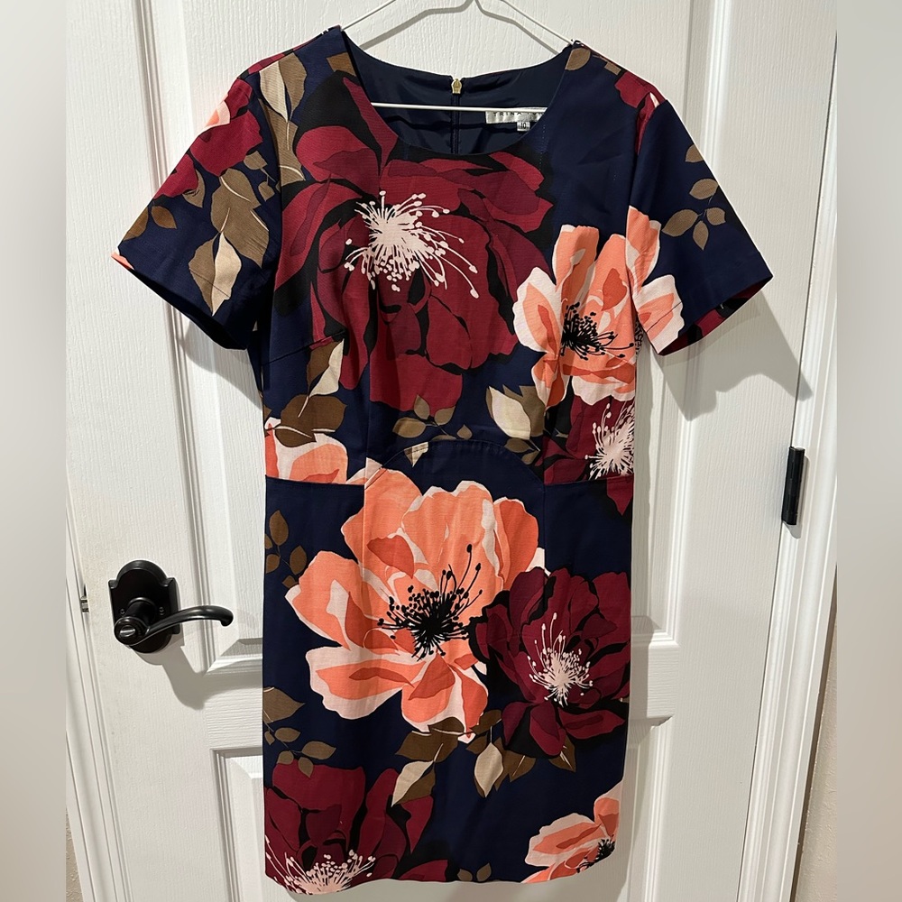 Trina Turk Multicolored Floral Pattern Sheath Dress Sz 10
